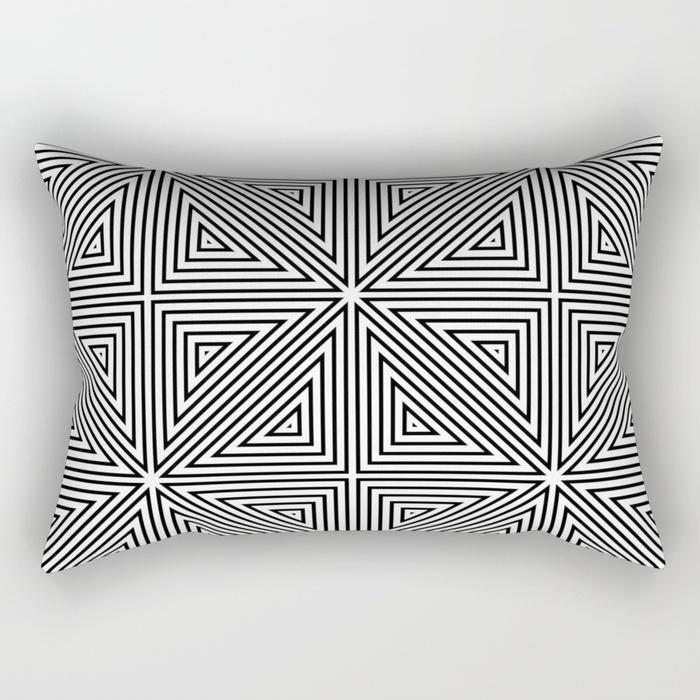 Black and White Simple Geometric Rectangle Pillowcase Home Decor Car Sofa Cushion Cover Home Decor Accessories 30x50cm