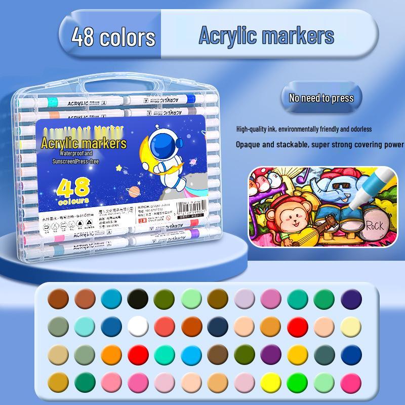 Waterproof Washable Acrylic Marker & Watercolor Pen Set for Students