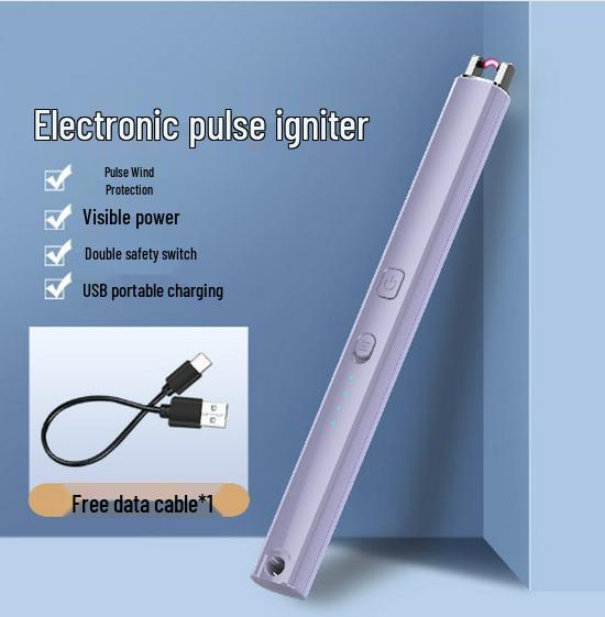 Rechargeable Long-Handle Aroma Candle Lighter – Electronic Pulse Extended Ignition Stick for Gas Stoves