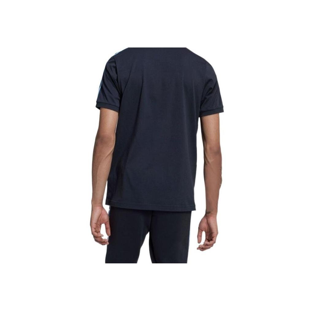 Adidas FW22 Argentina National Team Badge Embroidered Three Stripes Short Sleeve Football Shirt Men Tops Black HF3949