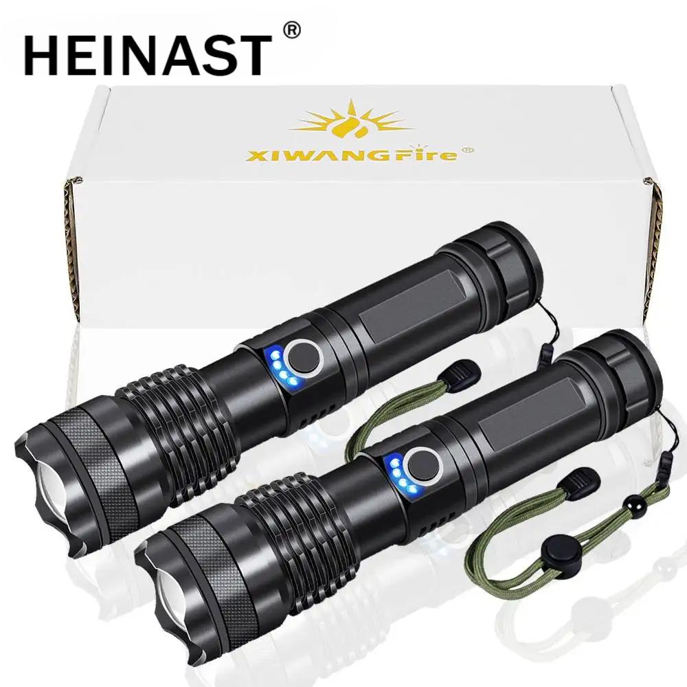 30W High Power Led Flashlight Telescopic Zoom Portable USB Rechargeable LED Lamp Emergency Spotlights Outdoor Camping Torch