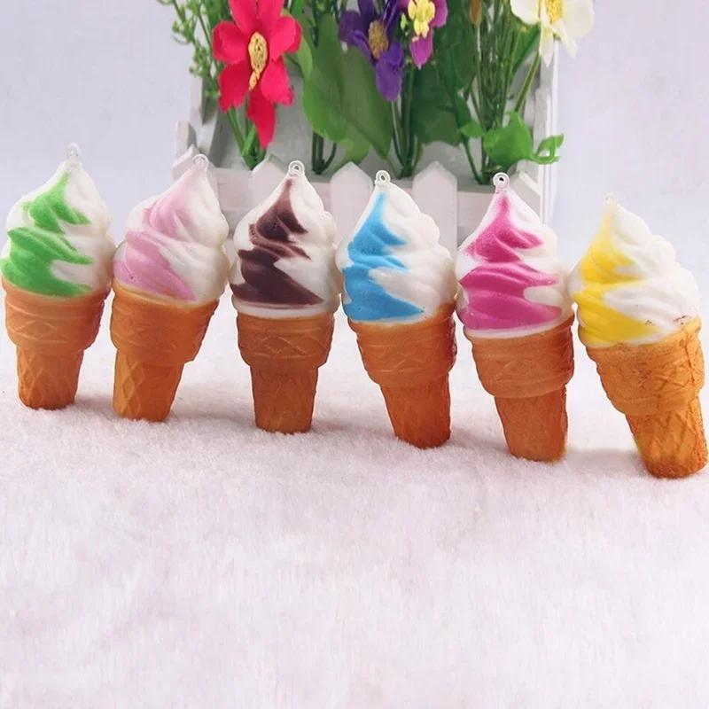 

1 шт. Мягкий большой сквиши в виде мороженого, Kawaii брелоки, ремешки, подарки, крутая мини-форма для еды, оптом