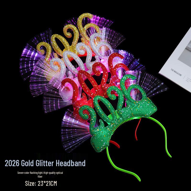 Luminous 2026 Fiber Optic Hair Clips & Headbands for New Year's Eve and Events – Children's Party Accessories