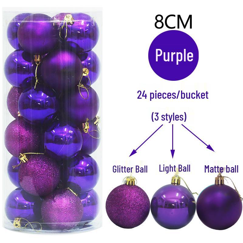 Colorful Christmas Tree Matte & Shiny Ball Decorations for Shopping Mall Ceiling