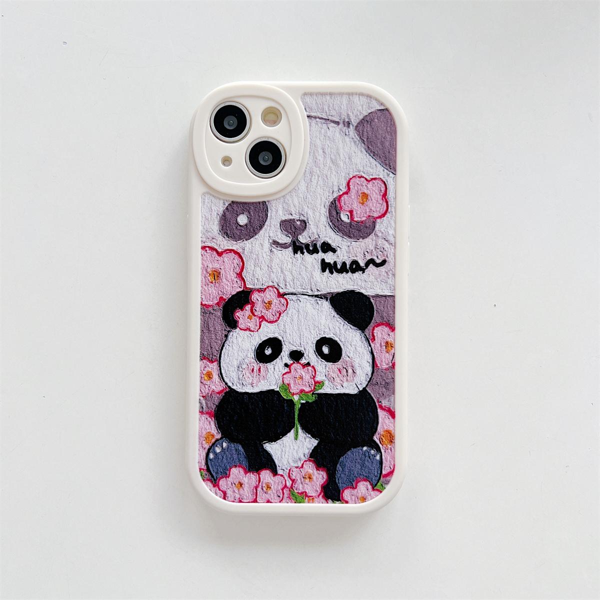 

Panda Couple Pattern Soft TPU Shell Fashion Phone Case for iPhone Samsung Vivo Xiaomi Oppo Infinix iPhone 11 білий