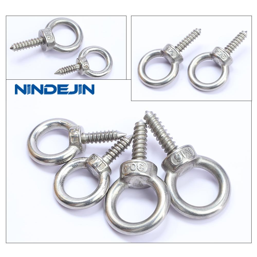 Enkel Stuk Heavy Duty Hefoogbouten M4 M5 M6 M8 M10 M12 Roestvrij Staal Zelfaftappend Oogbout Schroef voor Ophangen Houtschroef