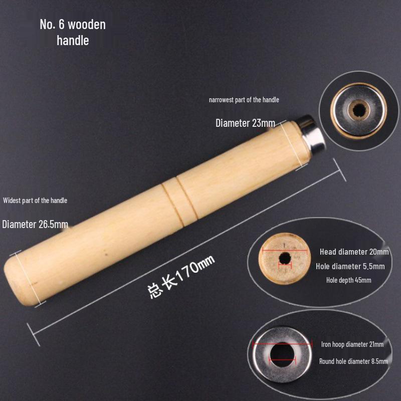 Two-Color Wood and Plastic File Handle with Flat and Round Hole Grip
