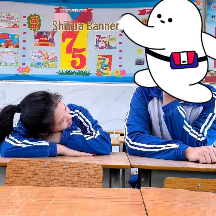 Blue and White School Uniform Sportswear for Junior High and High School Students
