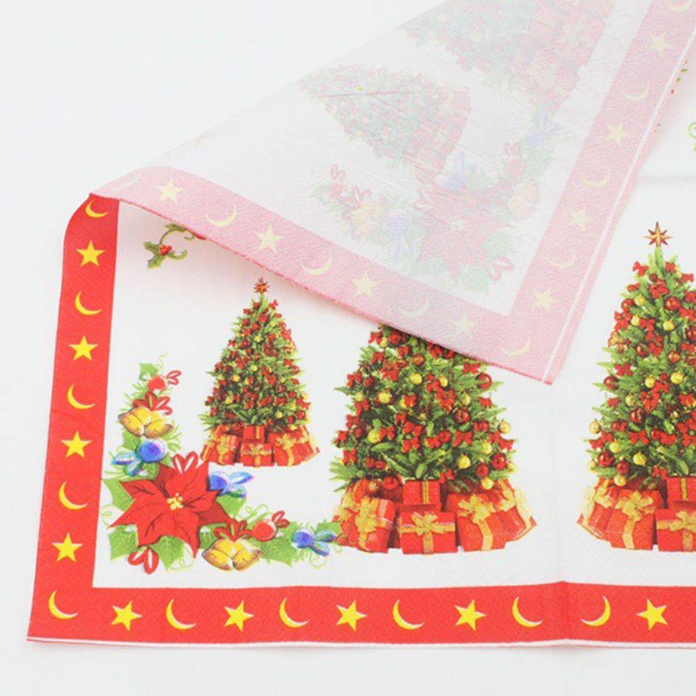 Santa Claus Table Decor X-mas Paper Napkins Lunch Paper Napkins For Decoupage Christmas Napkin