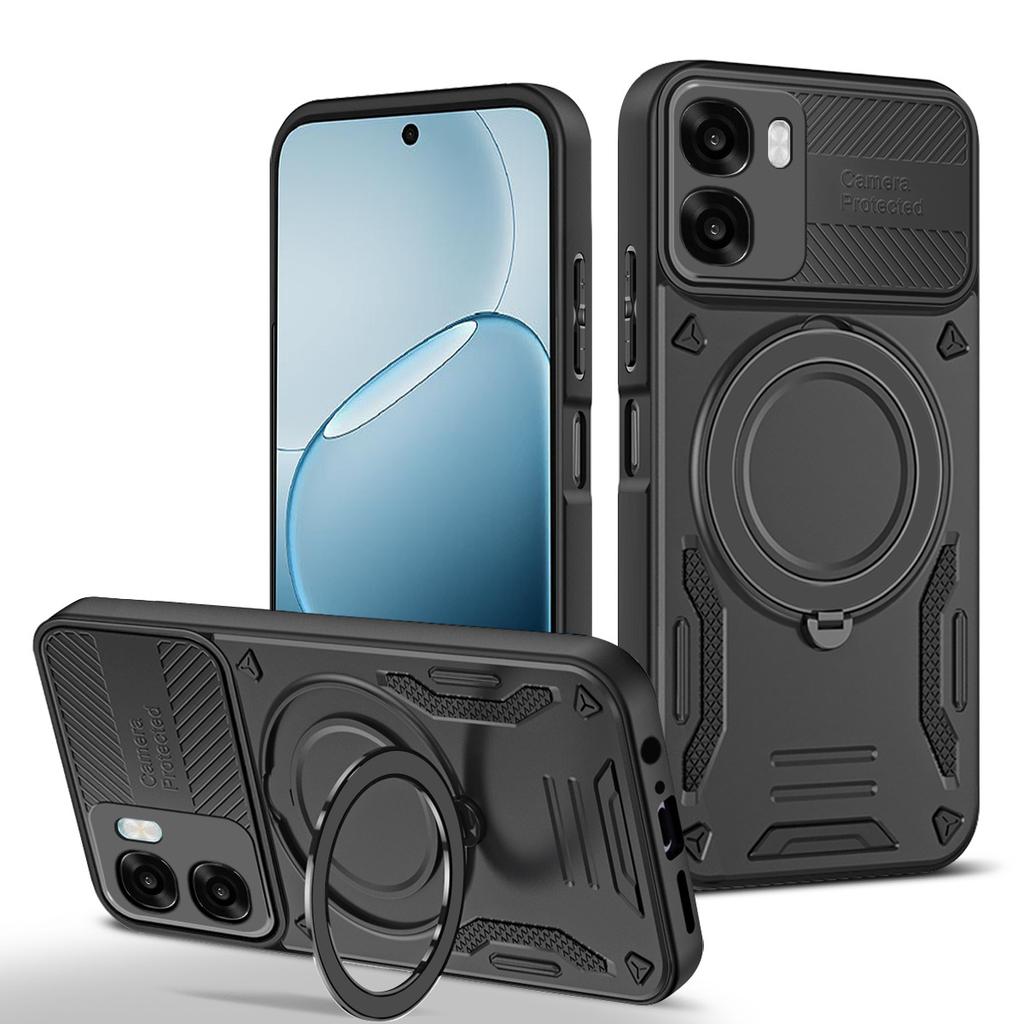 Magnetic Case For Oppo A6x 5G / A6x 4G Shockproof TPU + PC Phone Back Cover with Kickstand