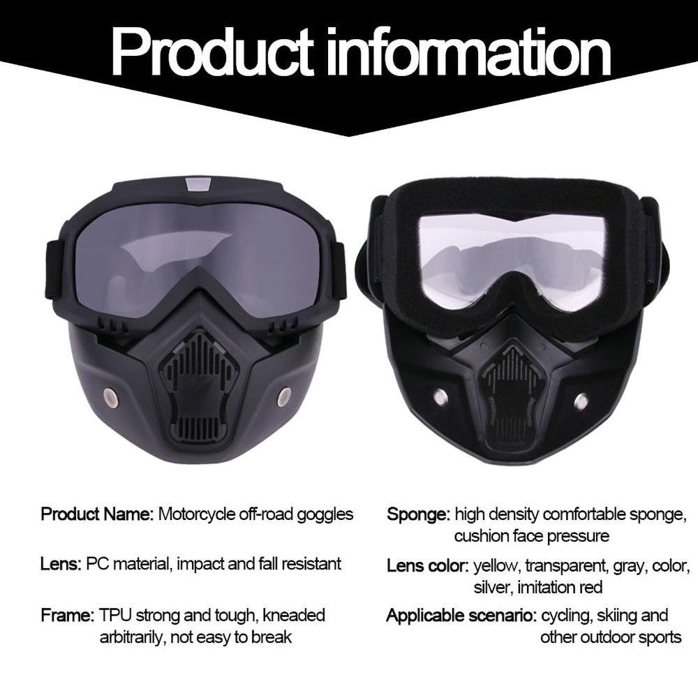 Motorcycle General Goggles Dustproof  Glasses Adjustable Motorcycle Goggles Breathable Full Face Protective Dirt Bike Motorbike