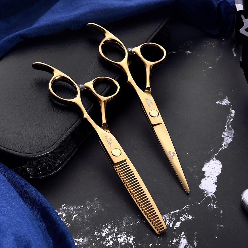 Black Color Hair Salon Professional Haircut Hairdressing Scissors Flat Cutting Teeth Cutting Bangs Cutting Thin Cutting Combination Hairdresser
