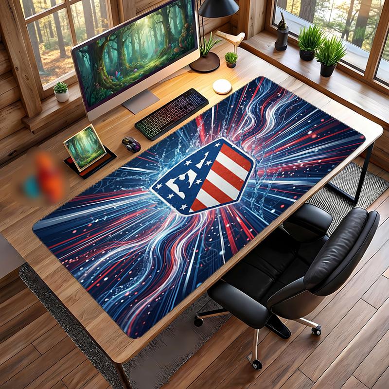 Tappetino Mouse Grande Stampato Atletico Madrid, Tappetino da Scrivania Morbido in Gomma Antiscivolo per Gaming, Decorazione per Ufficio, Laptop, Computer
