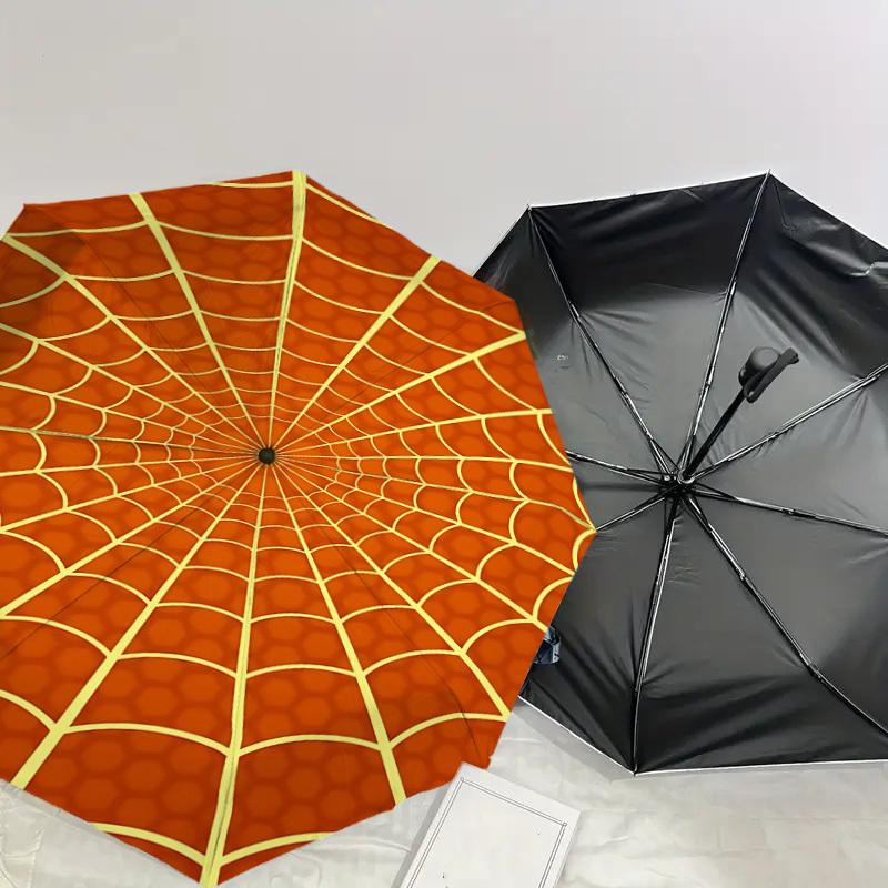 1pc spiderweb Automatic Open/Close Umbrella with Windproof, 8-Rib Sturdy Canopy, Durable Ribs, Fashionable Design1244A