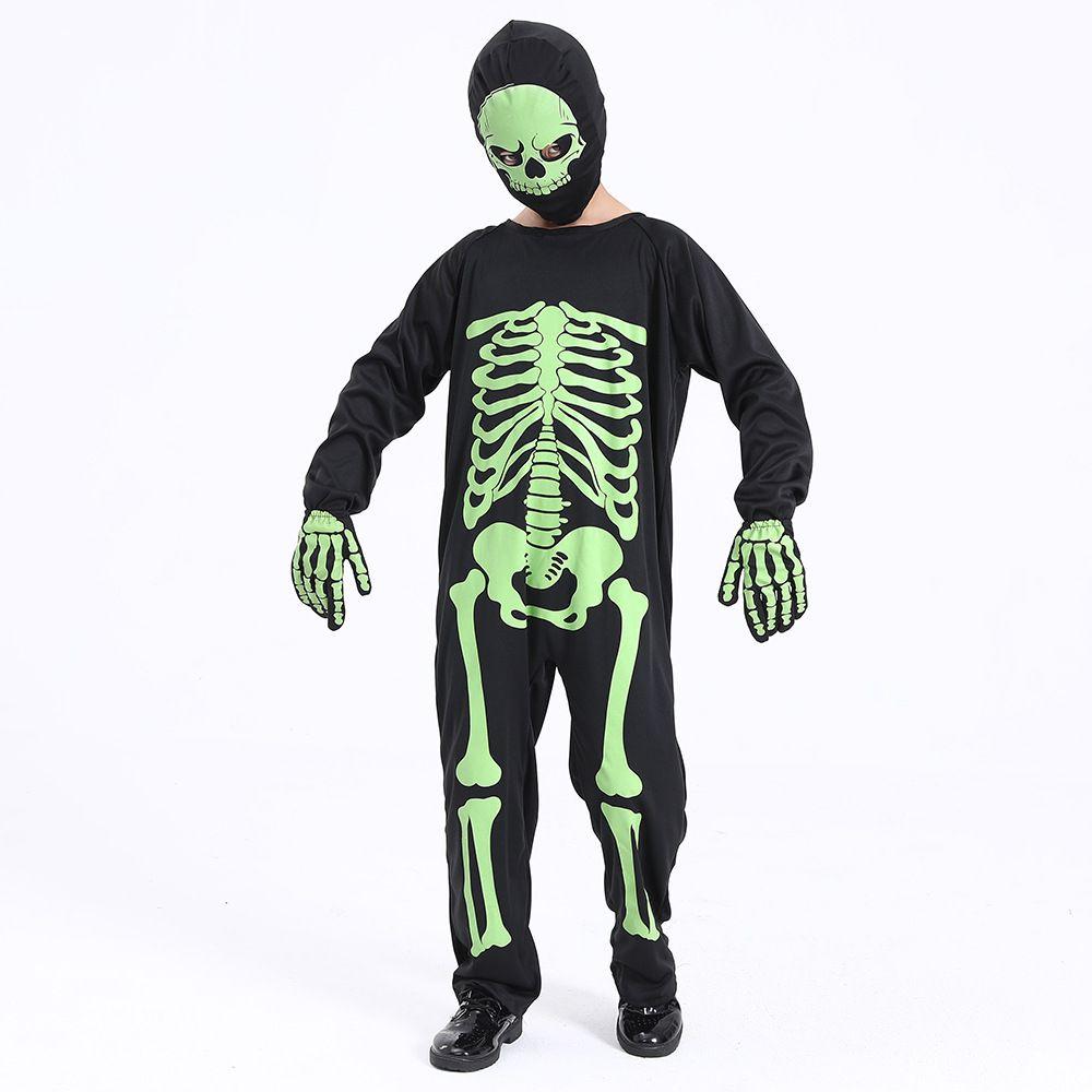 Kids Horror Luminous Skeleton Clothes Classic Halloween Cosplay Costumes Party