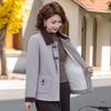 Mid-Aged Women's Plush Lined Winter Wool Blend Coat