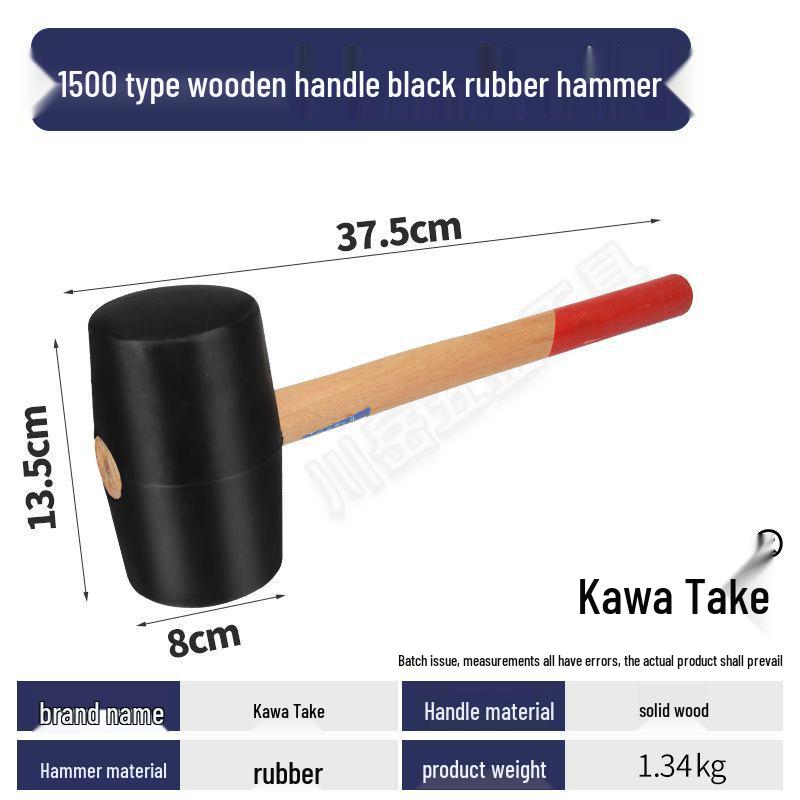 Rubber Mallet with Wooden Handle for Tile and Leather Installation