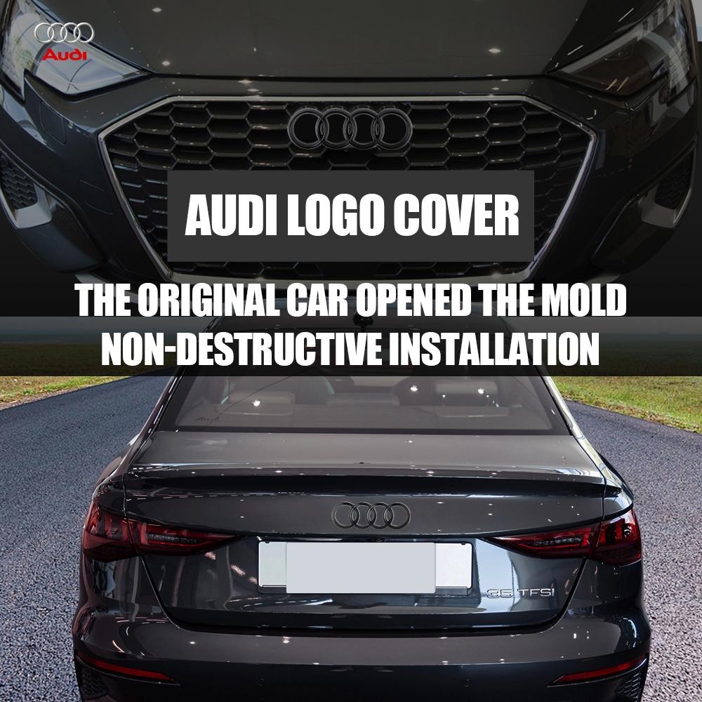 3D 4w 4 Ring Badge Accessories Car Front Bonnet Grille Rear Trunk Emblem Decoration Sticker For 4w S4 Original Replacementw4