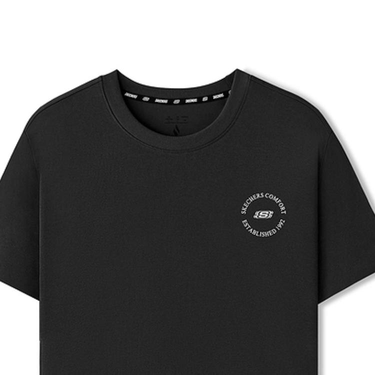 Skechers Sports Alliance Series Classic Simple Retro Short Sleeve Drop Shoulder T-Shirt Women Tops L225W276-0018