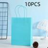 Candy Colorful Shopping Bags 10PCS Kraft Paper Gift Candy Bag Colored Hand-held Paper Bags Wedding Party Decoration Gift