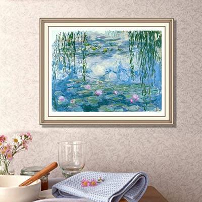 Kit fai da te per pittura a diamante Moonlight Over Lotus Pond, punto croce, mosaico, arte, pittura a diamante, cerchio completo/quadrato, decorazione per la casa