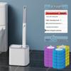 Disposable Antibacterial Toilet Brush Set with Replacement Heads