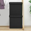 Day and Night - Day and Night Folding Storage Stools 2 Pcs Black Synthetic Linen
