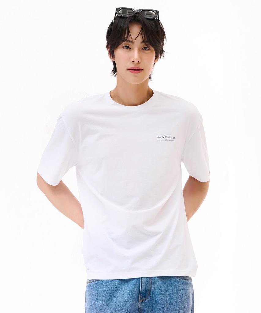CHASECULT Men'S Cool Back Point Graphic Short Sleeve T-Shirt - White