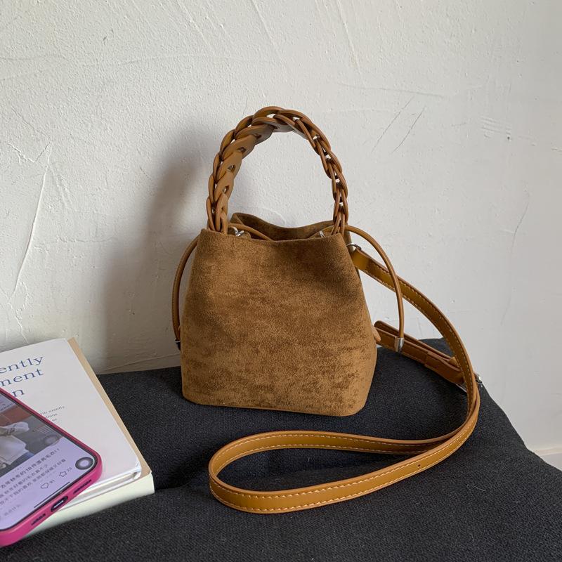 Premium retro bucket bag women's casual messenger bag mini handbag