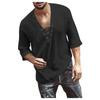 Designer Spring Summer Men's Casual Cotton Linen Solid Color Long Sleeve Shirts Loose Stand Collar Shirts