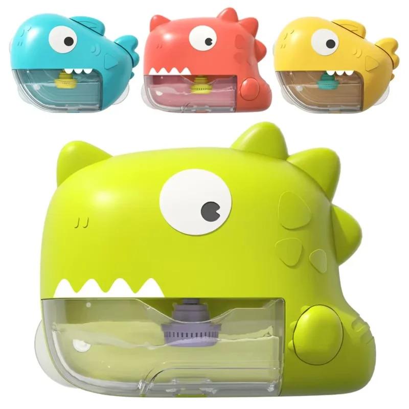 Electric Summer Bathtub Blower Foam Machine Musical Soap Bubble Machine for Kids Bubble Dinosaur Suction Cup Hanging Bath Toys