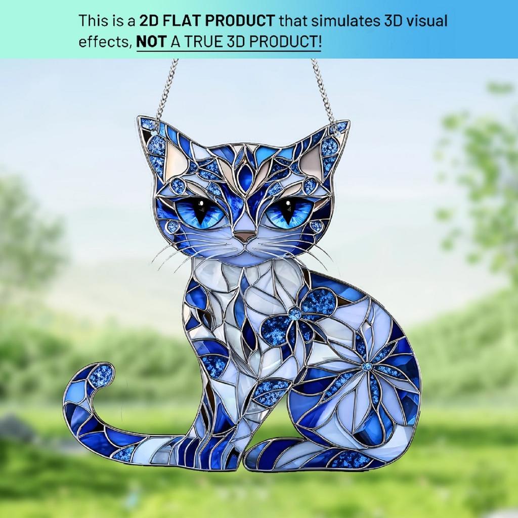 2D Acrylic Blue Light Catcher Decorative Pendant