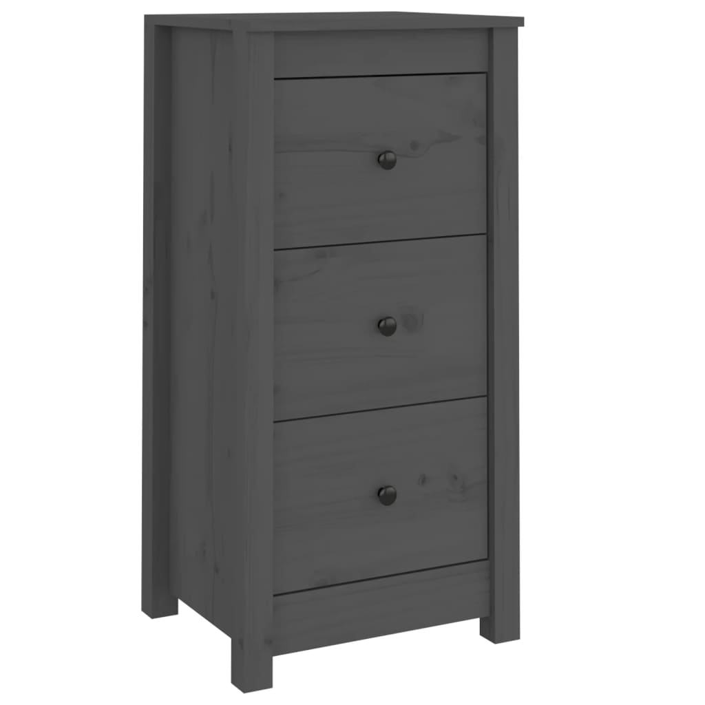 Vidaxl Cabinets, 2 Pcs, Grey 40X35X80 Cm, Solid Pine Wood