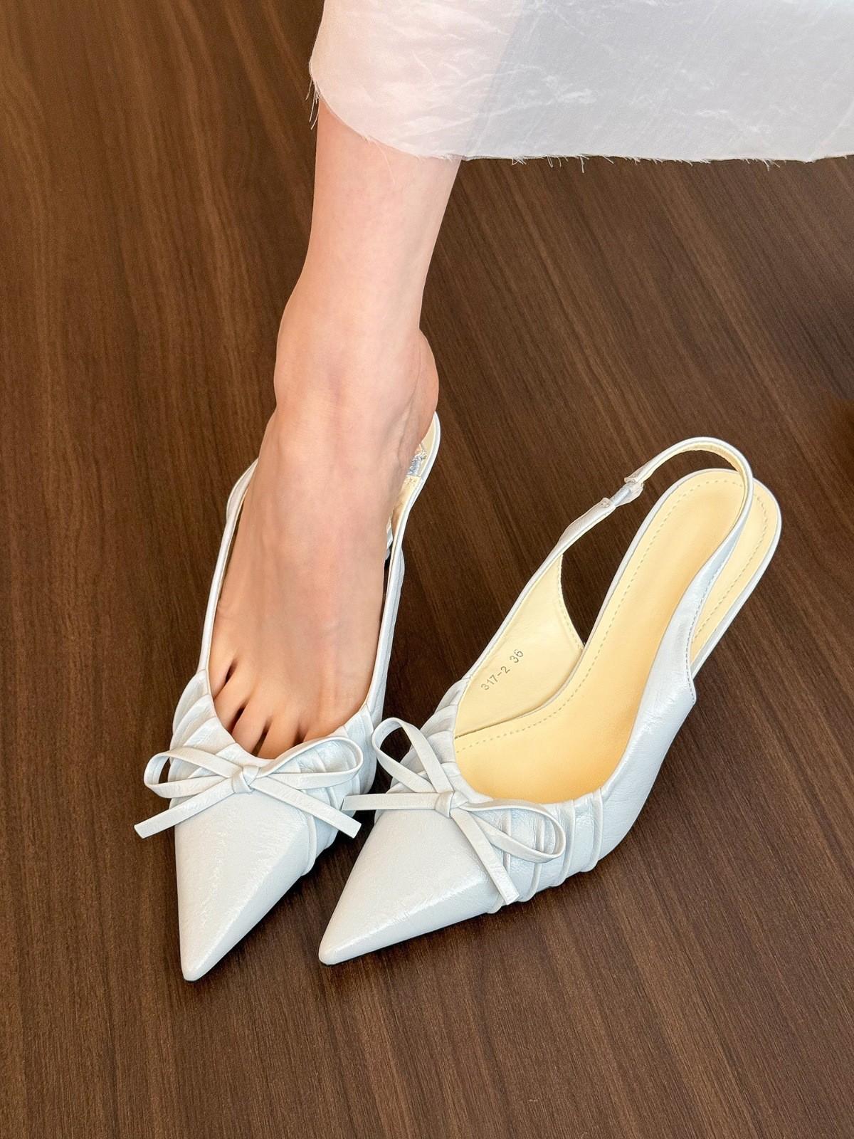 

Весенний остров • Ледниково-голубые туфли-лодочки на высоком каблуке с острым носком Женские весенние плечи 35 синий