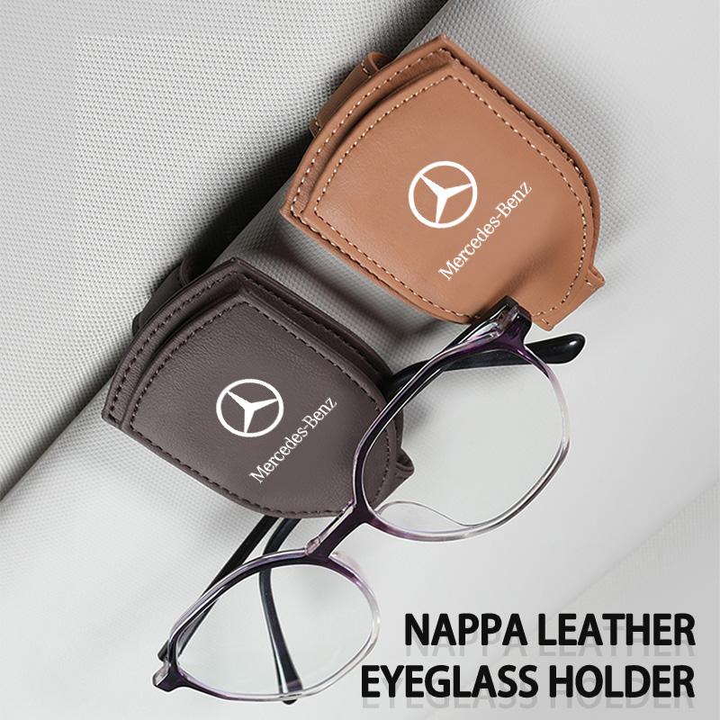 Universal Car Eyeglasses Sun Visor Glasses Holder Organizer Clip For Mercedes Benz W211 W124 W176 W177 C260 C300 GLC CLE CLA