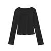 Camiseta Interior de Cuello en U, Un Nuevo Estilo de Top Adelgazante y Elegante para Mujer en Primavera y Otoño