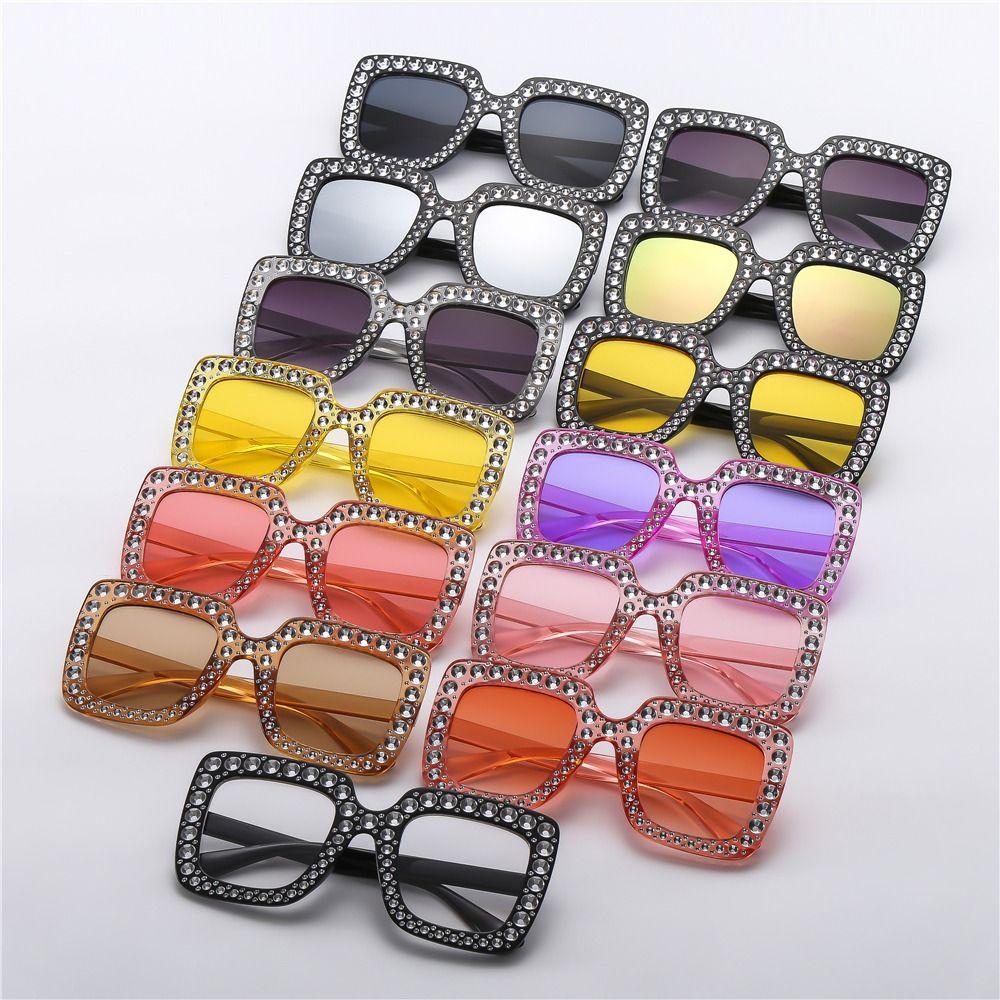 Fashion Diamond Crystal Children Sunglasses Sparkling Rhinestone Girls Shades Kids Square Sun Glasses For Beach/Travel/Party