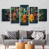 5 Piece Spices Spoon Seasoning Canvas Painting Wall Pictures Grains Vegetable Posters and Prints for Living Room Decoration