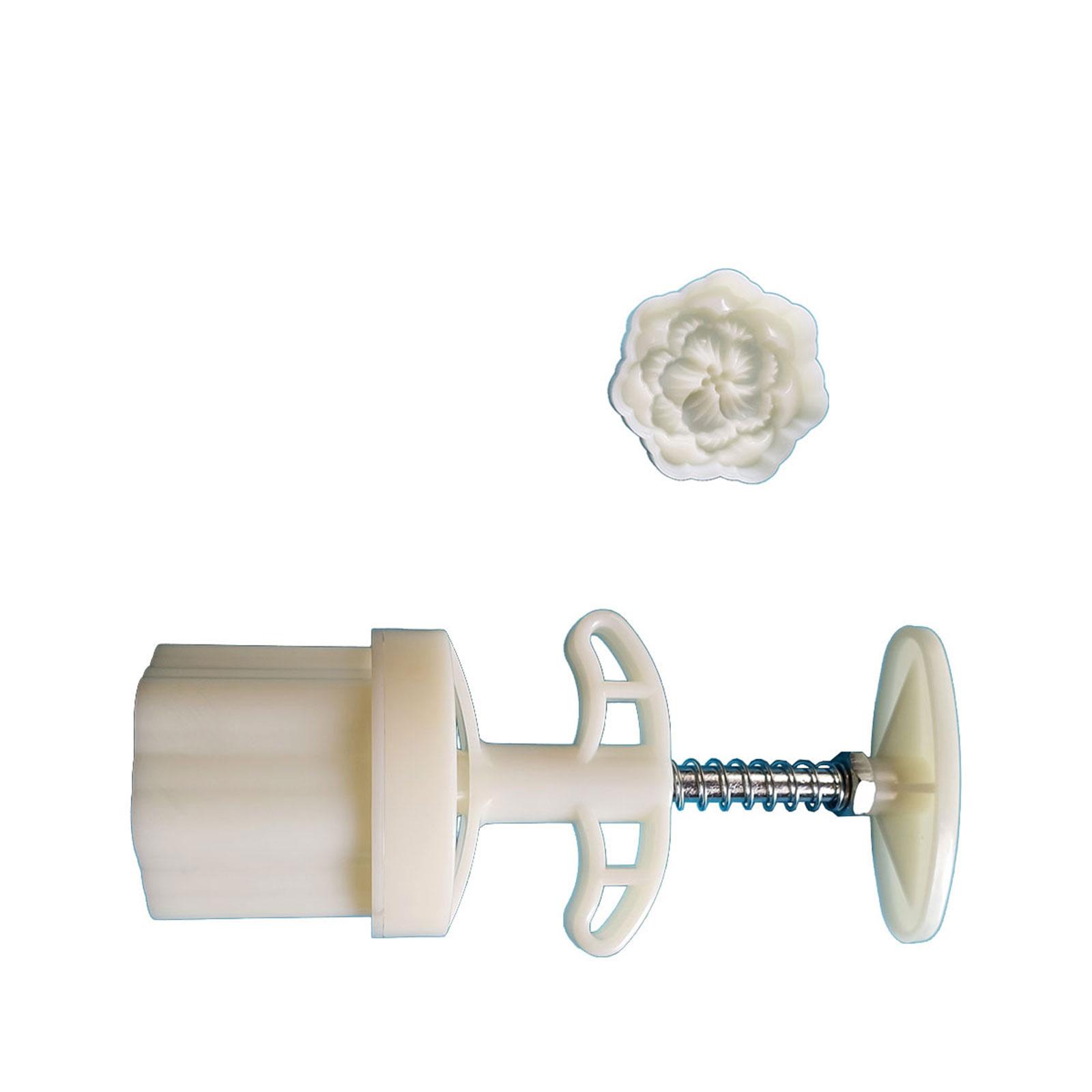 Flower Shaped Mooncake Stamps DIY Mooncake Molds Plastic Mooncake Tool Hand Pressure Plastic Material Baking Accessories