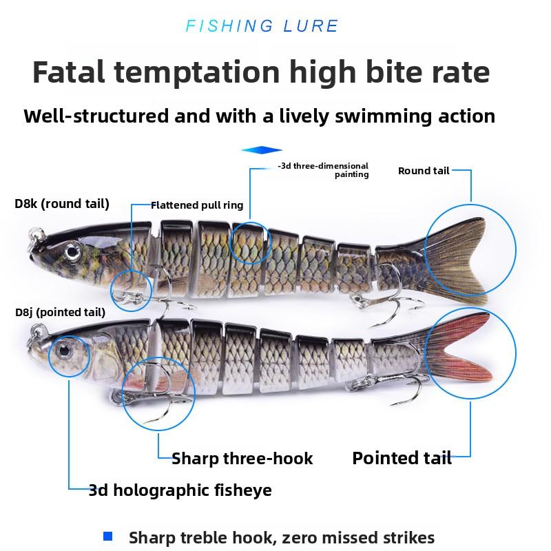 Luya Bait Multi-section Fake Bait, Luya Bait 8-section Multi-section Fish Luya Bait Wholesale Hard Bait