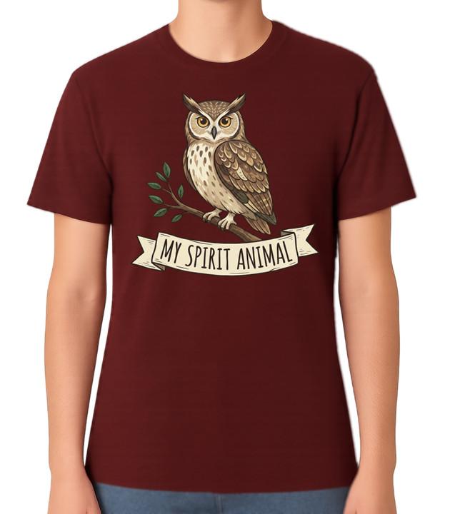 Owl My Spirit Animal Funny Wildlife Graphic Unisex T-Shirt S разноцветный