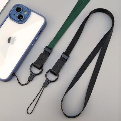 Lanière de téléphone portable Corde à suspendre au cou Chaîne à boucle coulissante Largeur bande Hommes et Femmes Ensemble Porte-carte clé Lanière longue universelle