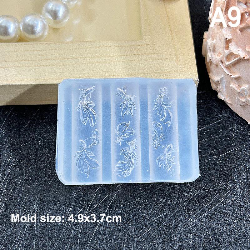 3D Silicone Nail Art Mold Cartoon Cute Dog Bear Cake Bread Relief Carving Diy Design Nail Parts Charm Decorations Manicure Tool