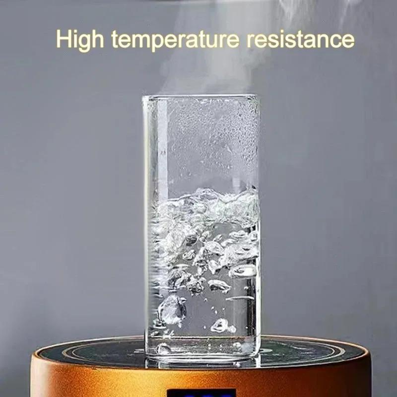 2 Stück Quadratische Hitzebeständige Kaffee-Glasbecher mit Deckel und Strohhalm Transparente Milch Tee Saft Tassen Kaffeebecher für Zuhause Bar Trinkgeschirr