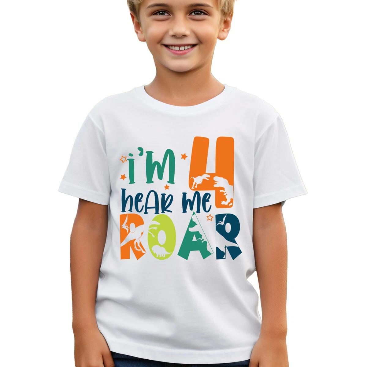 

Custom Dinosaur Birthday Kids T-Shirt Your Age Perfect For 4Th Birthday #TA-195 140