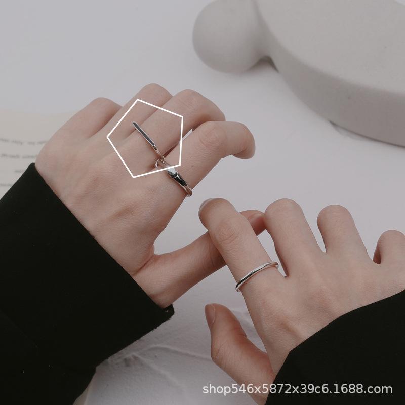 Personalisierter Retro-Ring Damen Kalter Wind Kreative Kette Stern Schlichter Ring Nische Thailändisches Silber Retro-Ring