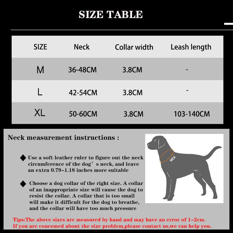 Hundehalsband- und Leinen-Set aus Nylon, strapazierfähiges Hundehalsband, reflektierende Leine, taktisches Trainingshalsband für Haustiere, Leinen-Set für große Hunde