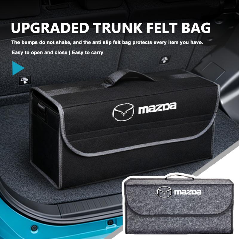 For Mazda Car Styling Trunk Storage Box Felt Cloth Organizer Foldable Stowing Tidying Bag 2 3 5 M5 Ms CX-4 CX-5 CX6 CX7 M3 M6