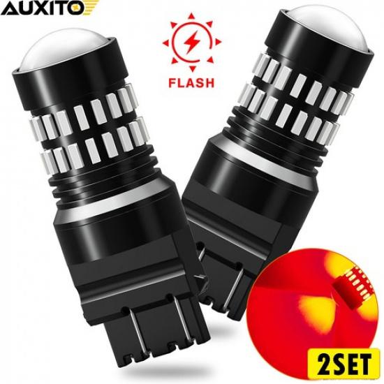 

Stop 4PCS 3157 Brake Strobe Rear Flash Alert Blinking Safety 48-LED Light Bulbs