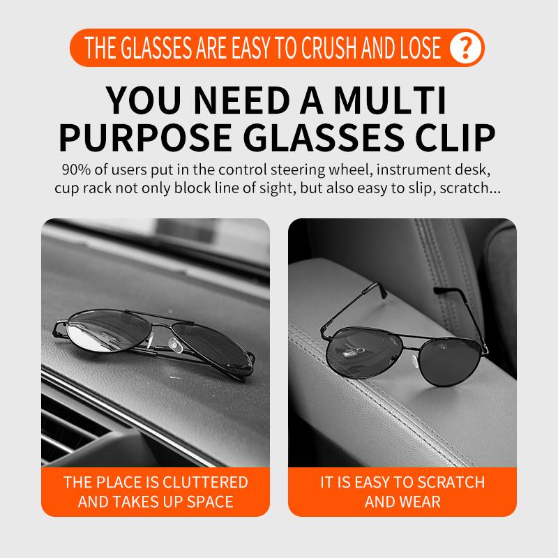 Car Adhesive Glasses Case Car Glasses Case Sunglasses Rack Multi-function Storage Bag Instrument Panel Non-destructive Installat